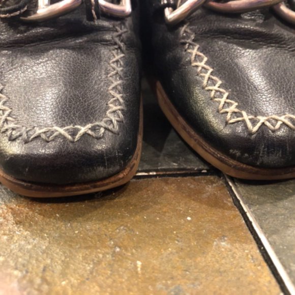 Prada Leather Box Toe Flat Sz 38 Shoe - Picture 7 of 10